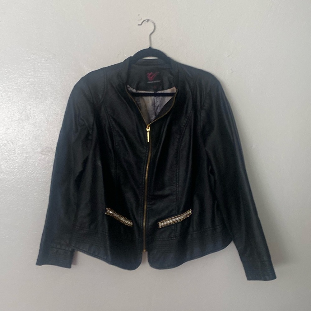 Black faux leather jacket
